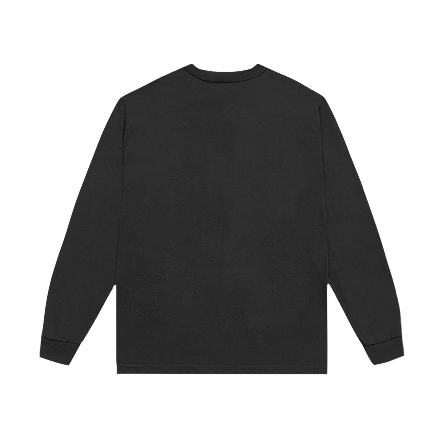 Washed black long sleeve t shirt back view from Harry Styles official merch with clean minimalist design and no printed graphics