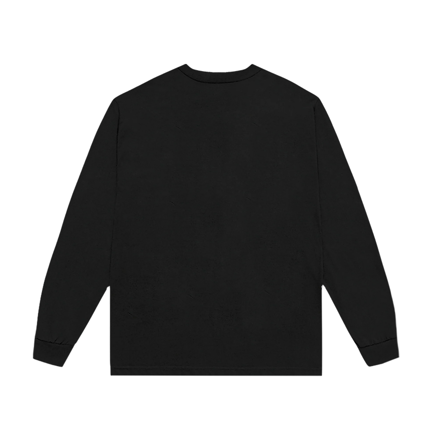 Black long sleeve t shirt back view from Harry Styles official merch with clean minimalist design and no printed graphics