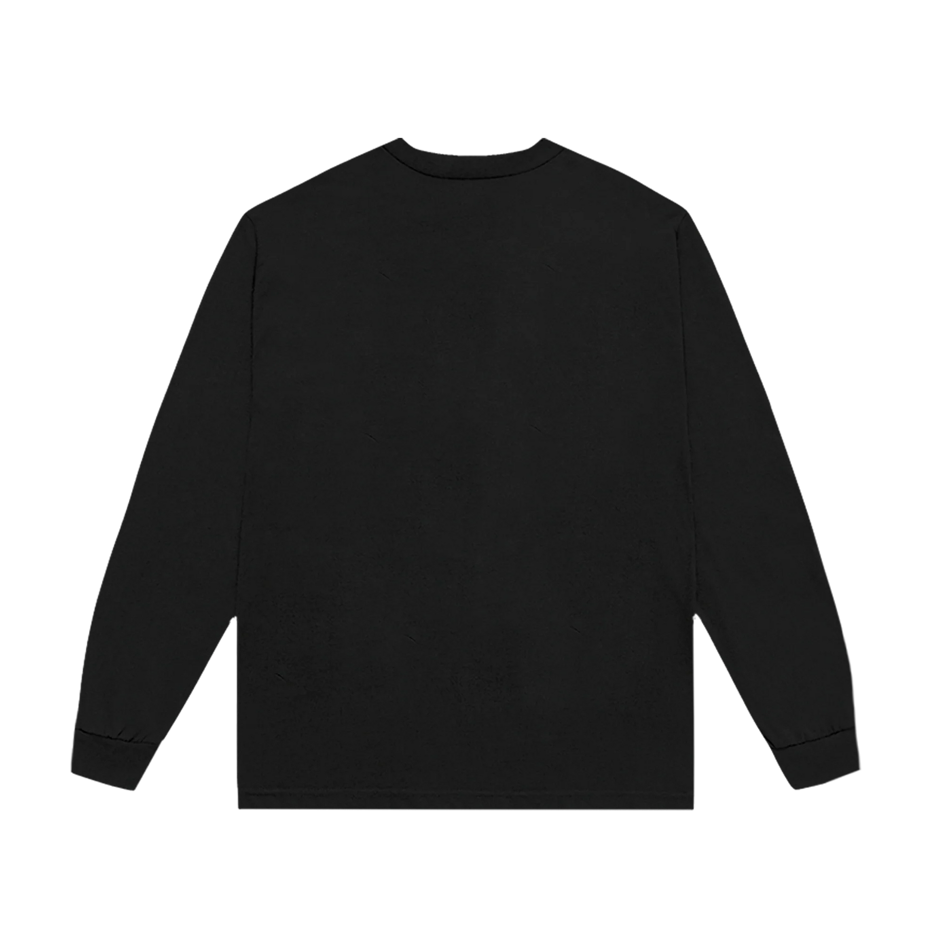 Black long sleeve t shirt back view from Harry Styles official merch with clean minimalist design and no printed graphics